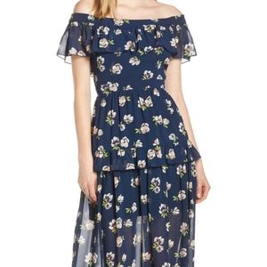 Charles Henry Off Shoulder Maxi Dress